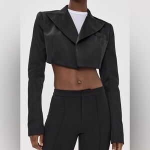 Laquan Smith Cropped Tuxedo Jacket XS